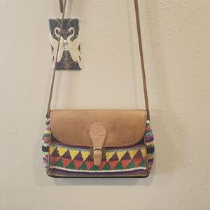 Vintage Multicolor Patterned Shoulder Bag